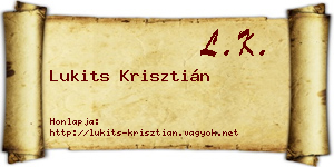 Lukits Krisztián névjegykártya